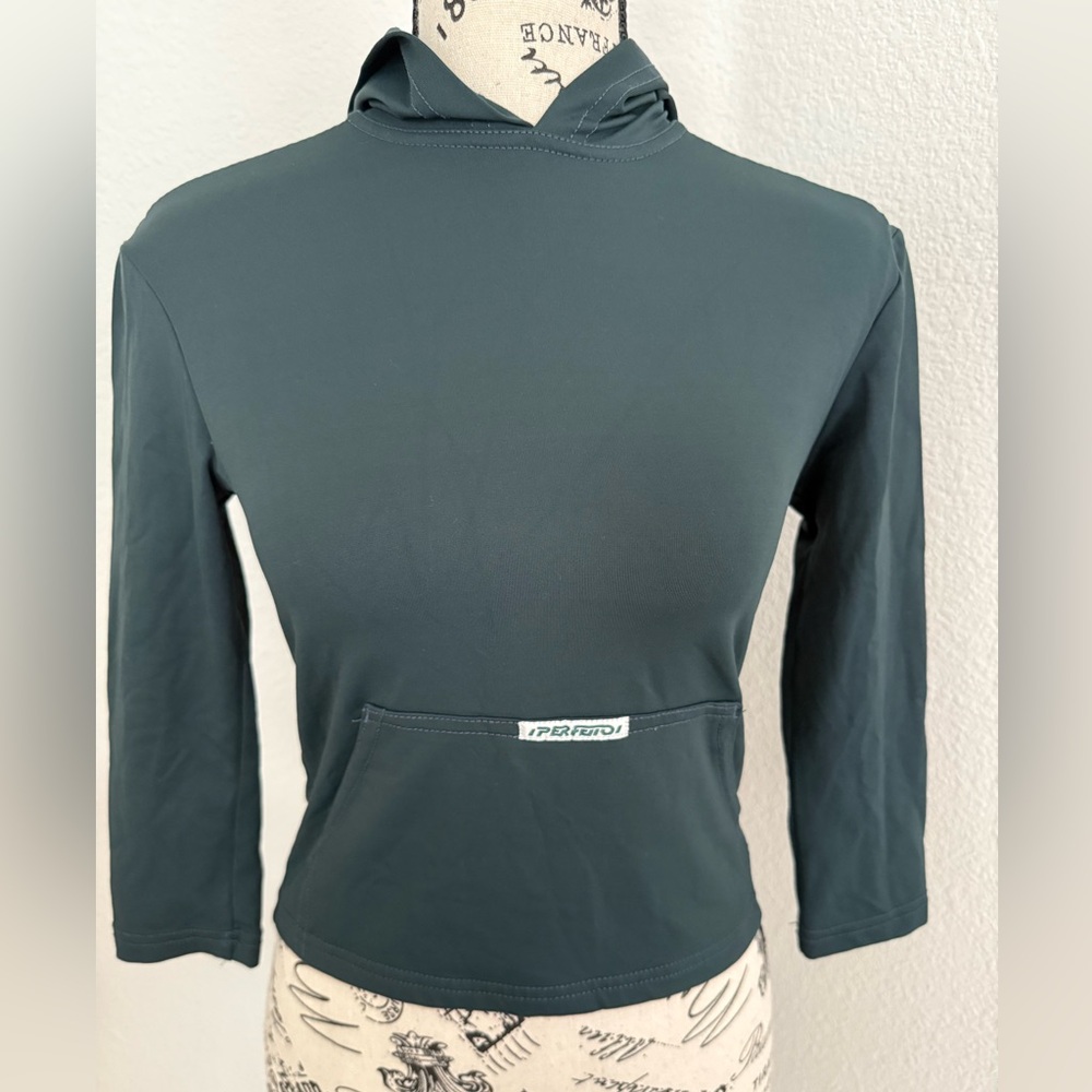 Dark Teal Women's Hoodie by Perfutoi